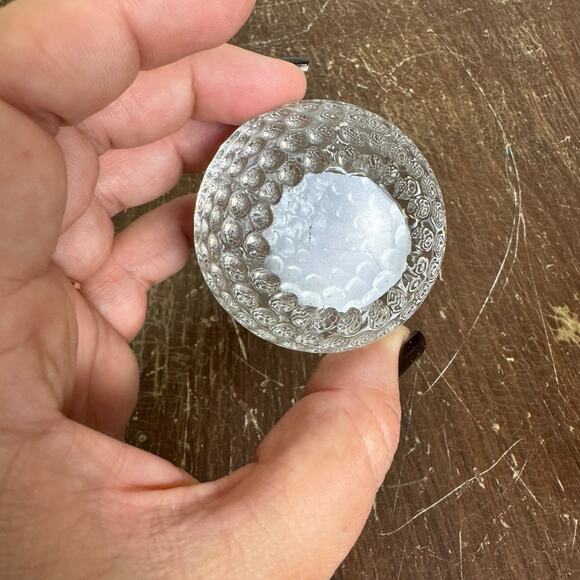 Vintage Solid Clear Glass Dimpled Golf‎ Ball 2 1/2" Paperweight - Picture 8 of 8
